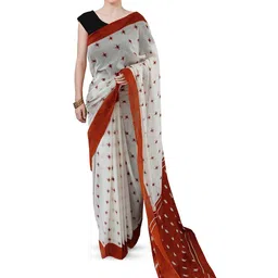 JAIPURI BLOCK PRINT Mulmul Cotton Block Print Saree-9