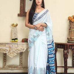 clothonus Pure Cotton Block Print Saree-17