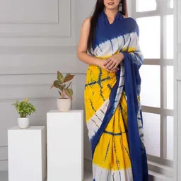 TROPWEAR Tie and Dyed Cotton Mulmul Saree-46