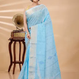 DipDiya Ethnic Motifs Woven Design Pure Cotton Taant Saree-picture-32