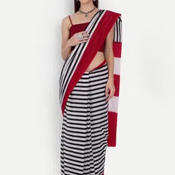 NIKHILAM Striped Pure Cotton Ikat Saree-36