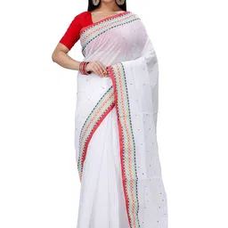PuJoy Striped Woven Design Taant Saree-picture-21