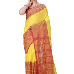 PuJoy Woven Design Pure Cotton Taant Saree-picture-52