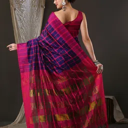 Anouk Checked Taant Saree image 2