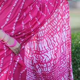 JAIPURI BLOCK PRINT Leheriya Pure Cotton Block Printed Saree image 5