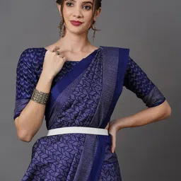 Mitera Geometric Block Print Saree image 5