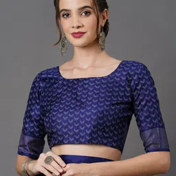 Mitera Geometric Block Print Saree image 3
