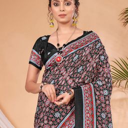 Saree mall Ajrak Block Print Sarees-image-48