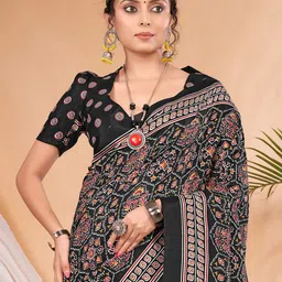 Saree mall Ajrak Block Print Sarees-43