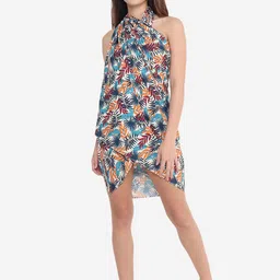 Beau Design Women Blue & Red Floral Printed Sarong-image-44