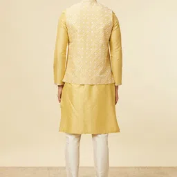 Manyavar Men Regular Kurta and Pyjamas with Jacket image 4