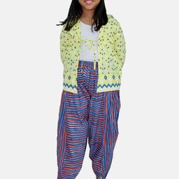 KiddoPanti Girls Printed Pure Cotton Shrug with Harem Pants-picture-26