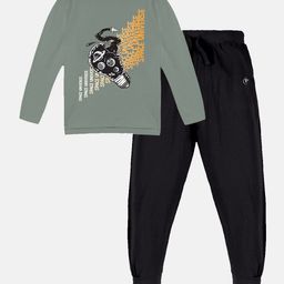 KiddoPanti Boys Pure Cotton T-shirt With Trousers-image-71