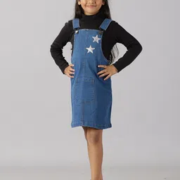 KiddoPanti Denim Skirt Dungaree Comes With T-shirt-image-27