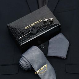 MUTAQINOTI Men Silk Necktie Accessory Gift Set-image-80