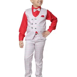 Pro-Ethic STYLE DEVELOPER Boys Checked Regular Fit 3 Piece Suit Set-picture-42