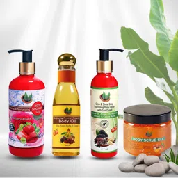 NatureNova Herbals Set of Shower Gel + Scrub Gel + Body Oil + Body Lotion-44