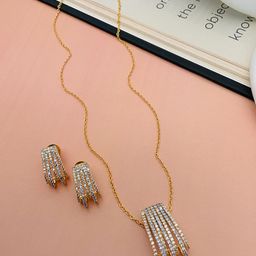 ABDESIGNS Gold-Plated American Diamond-Studded Jewellery Set-picture-10
