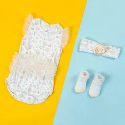 Baby Moo Infant Girls 3-Pieces Printed Pure Cotton Baby Apparel Gift Set-image-88