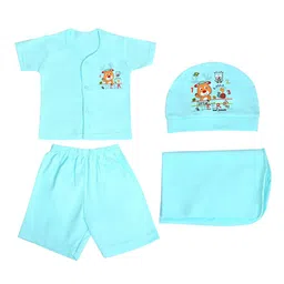 LOOM LEGACY Infants Pack of 4 Pure Cotton Baby Apparel Gift Set-image-63