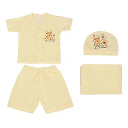 LOOM LEGACY  Infants 4-Pcs Printed Pure Cotton Baby Apparel Gift Set-image-69
