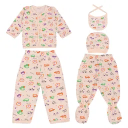 LOOM LEGACY  Infants 5-Pcs Printed Pure Cotton Baby Apparel Gift Set-image-67