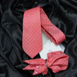 KOVOVE Pink Abstract Tie & Pocket Square Gift Set-image-50