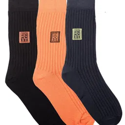 The Tie Hub Pack Of 3 Patterned Calf-Length Socks-40