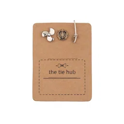 The Tie Hub Men Set Of 3 Silver-Plated Accessory Gift Set-4