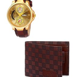 Relish Men Gold-Toned & Brown Accessory Gift Set-17