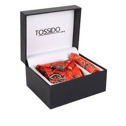 Tossido Men Orange Printed Accessory Gift Set-image-32