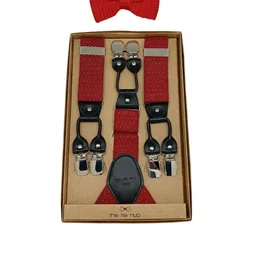 The Tie Hub Men Maroon Self-Design Accessory Gift Set-image-50