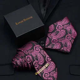 LOUIS STITCH Men Silk Printed Necktie Accessory Gift Set-picture-22