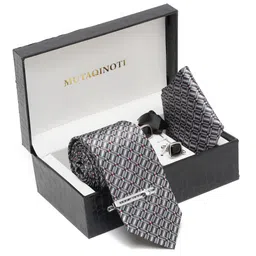 MUTAQINOTI Men Printed Formal Necktie Accessory Gift Set-25