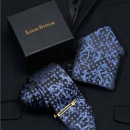 LOUIS STITCH Men Silk Necktie Accessory Gift Set-picture-47