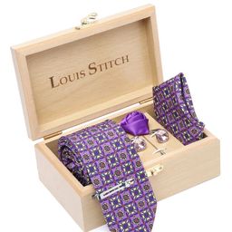 LOUIS STITCH Men Necktie Silk Accessory Gift Set-image-33