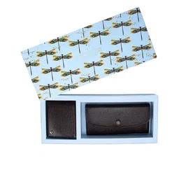 Da Milano Unisex Brown Printed Accessory Gift Set-image-47