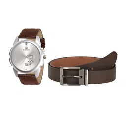 MARKQUES Men Solid Leather Watch and Belt Combo Gift Set-picture-51