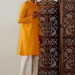 VASTRAMAY Yoke Design Regular Thread Work Kurta With Pyjamas image 1