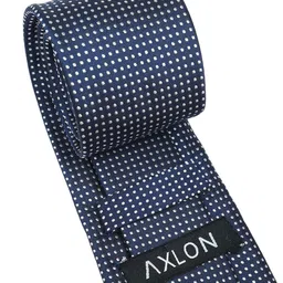 AXLON Men Polka Dotted Design Tie Set With Pocket Square-Cufflink & Flower Pin image 3