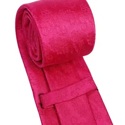 AXLON Men Micro Floral Printed Tie Set With Pocket Square-Cufflink & Flower Pin image 5