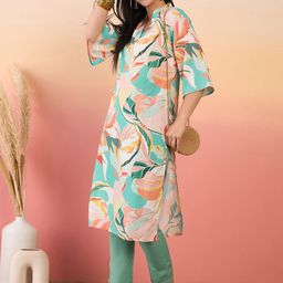 Anouk Women Floral Printed Regular Kurta with Trousers-picture-10