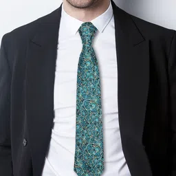 AXLON Set Of 4 Printed Necktie Pocket Square With Cufflink & Flower Pin Accessory Gift Set image 2