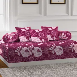 Arrabi Pink  Set of 6 Printed Diwan Set-44