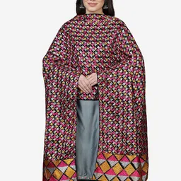 Moda Chales Women Phulkari Embroidered Velvet Shawl-image-27