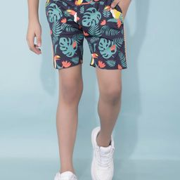 Crimsoune Club Boys Floral Printed Slim Fit Mid Rise Above Knee Shorts-image-22
