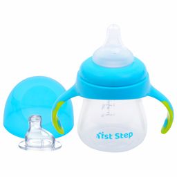 1st Step Infant Blue & Transparent Feeding Bottle Cum Soft Spout Sipper-picture-14