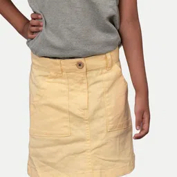 BAESD Girls Pure Cotton Knee Length Straight Skirt-image-3