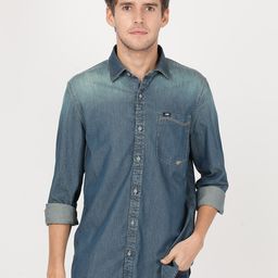 Lee Men Slim Fit Faded Casual Cotton Shirt-image-0