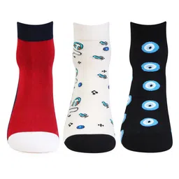 Bonjour Men Pack Of 3 Cotton Ankle-Length Socks-image-90